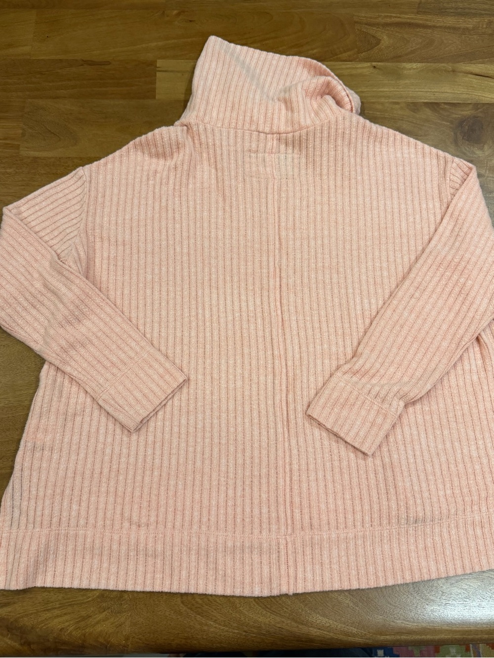 Anthropologie Maeve Light Pink Ribbed Knit Boxy Cowl Neck Sweater - Size XS - Picture 6 of 8